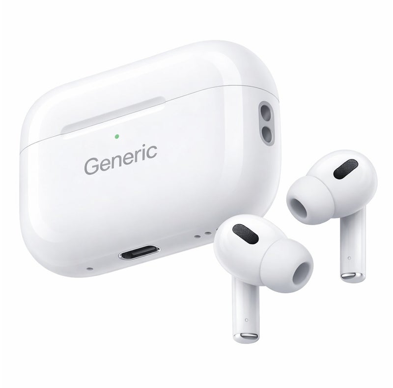 سماعة أذن لاسلكية – الجيل الثاني، صوت عالي الجودة، عزل ضوضاء ENC، علبة شحن تايب سي (Generic) - Image 1